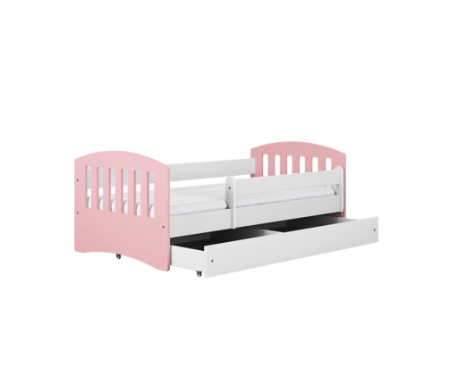 Bed classic 1 mix pale pink without drawer with mattress 140/80