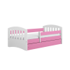 Łóżko classic 1 różowe z szufladą materac 180/80