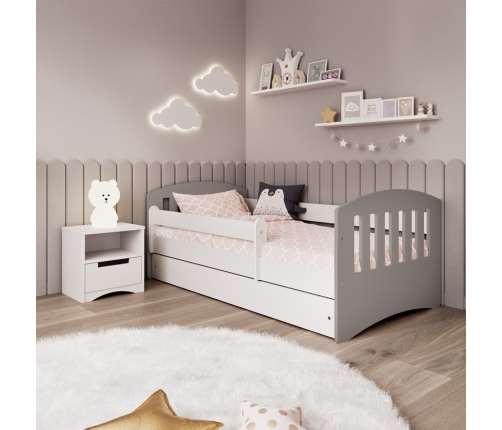 Łóżko classic 1 mix szare z szufladą materac 180/80