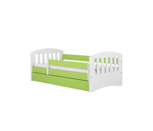 Łóżko classic 1 zielone bez szuflady materac 140/80