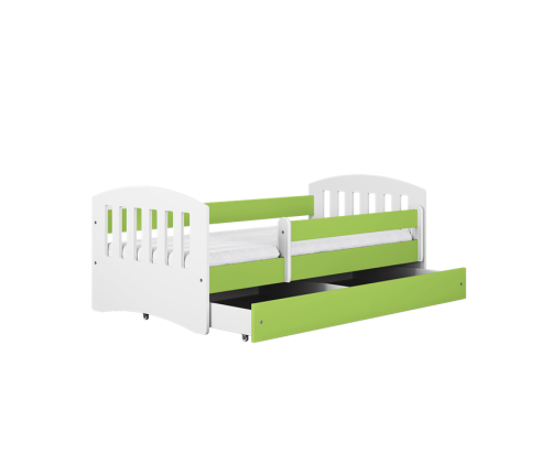 Łóżko classic 1 zielone bez szuflady materac 160/80