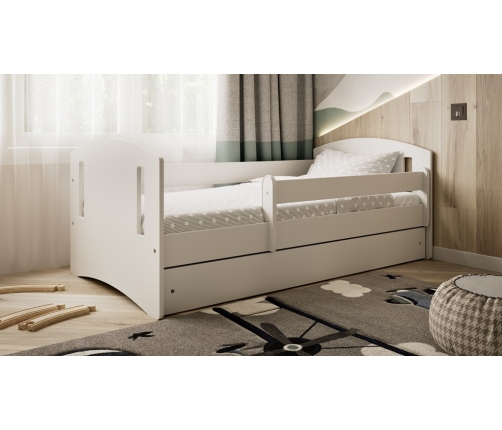 Łóżko classic 2 białe bez szuflady materac 180/80