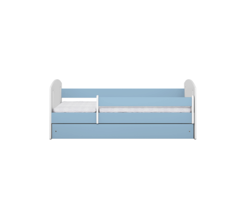 Łóżko classic 2 niebieskie z szufladą materac 140/80