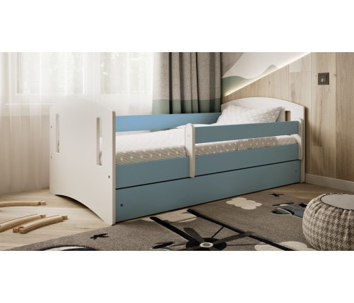 Łóżko classic 2 niebieskie bez szuflady materac 180/80