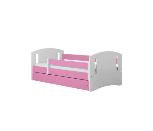 Łóżko classic 2 różowe bez szuflady materac 160/80