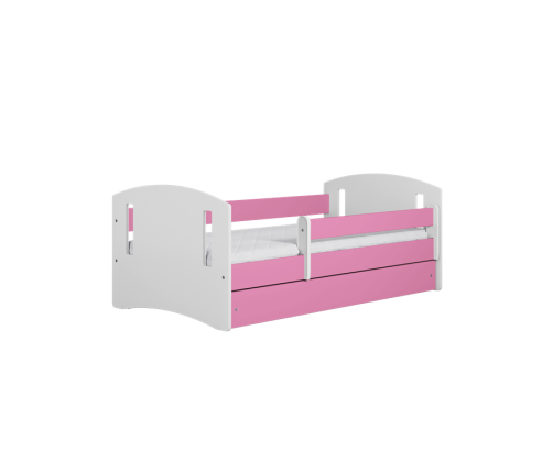 Łóżko classic 2 różowe z szufladą materac 160/80