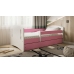 Łóżko classic 2 różowe z szufladą materac 180/80