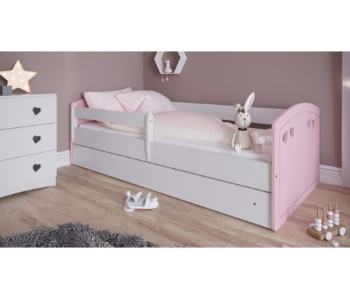 Bed Julia mix pale pink without drawer with mattress 180/80