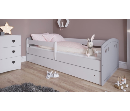 Bed Julia mix grey without drawer with mattress 140/80