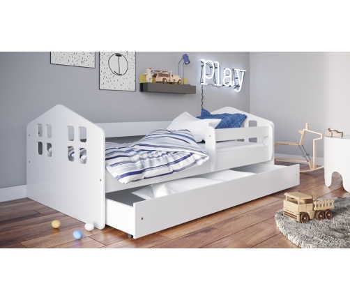 Łóżko Kacper białe z szufladą materac 140/80