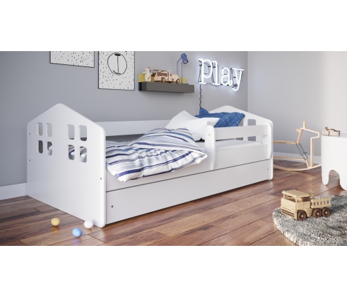 Łóżko Kacper białe bez szuflady materac 180/80