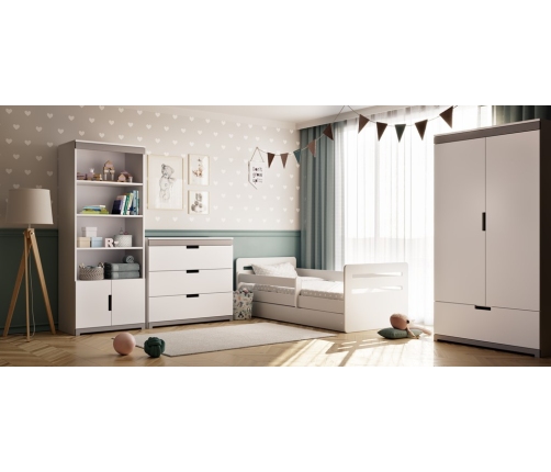 Łóżko tomi białe z szufladą materac 140/80