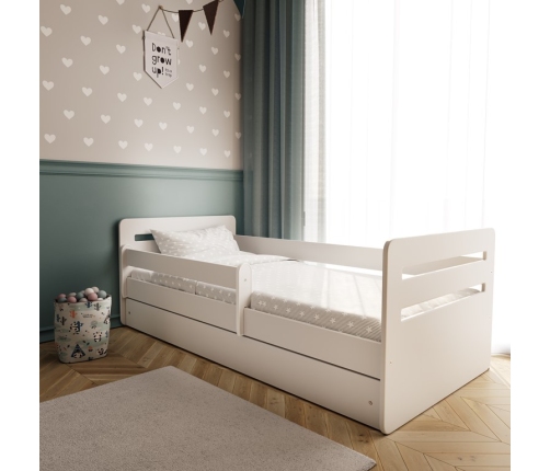 Łóżko tomi białe z szufladą materac 160/80