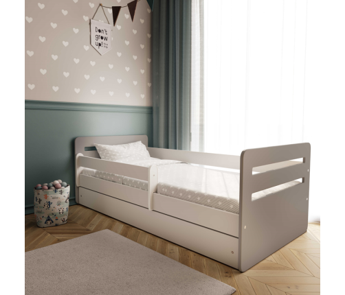 Łóżko tomi mix szare z szufladą materac 140/80