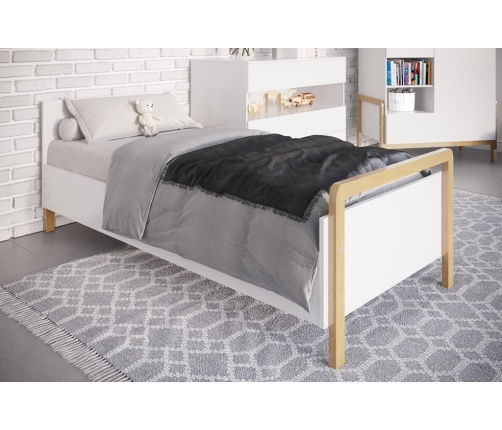 Bērnu gulta Victor White bez izvelkamās atvilktnes ar matraci 180x80