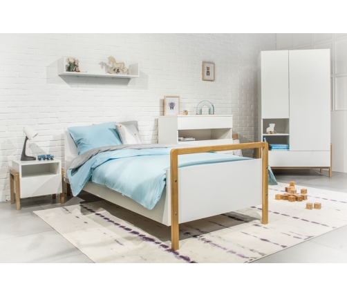 Bērnu gulta Victor White bez izvelkamās atvilktnes ar matraci 180x80