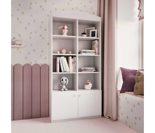 Regał podwójny zamknięty biały