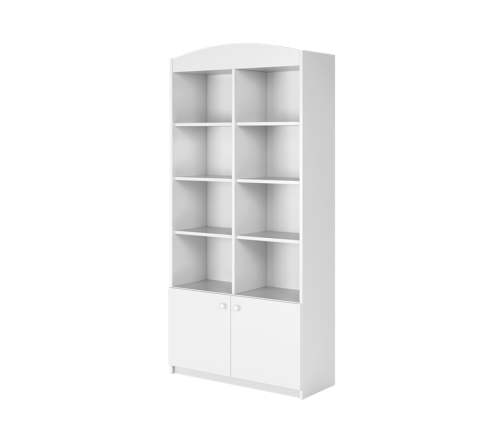 Regał podwójny zamknięty biały