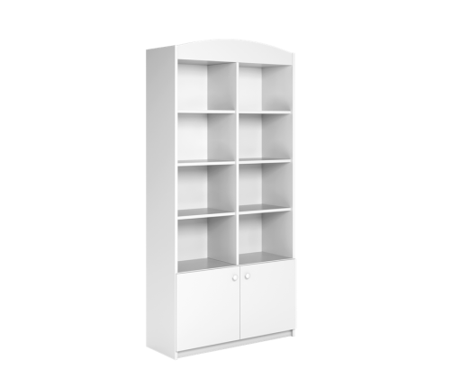 Regał podwójny zamknięty biały