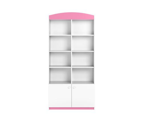 Regał podwójny zamknięty różowy
