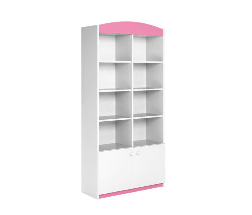 Regał podwójny zamknięty różowy