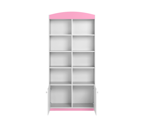 Regał podwójny zamknięty różowy