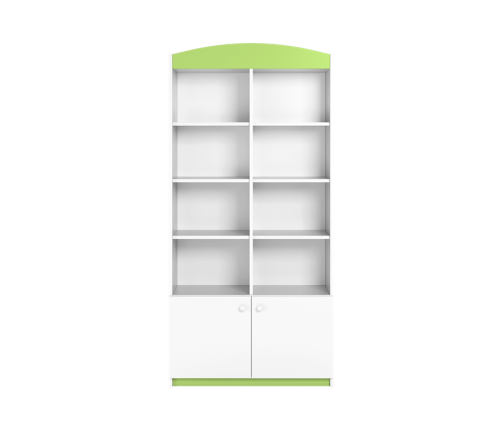 Regał podwójny zamknięty zielony