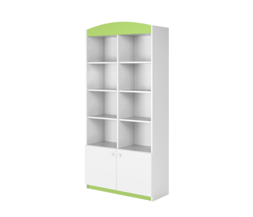 Regał podwójny zamknięty zielony