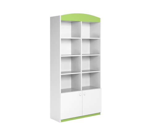 Regał podwójny zamknięty zielony