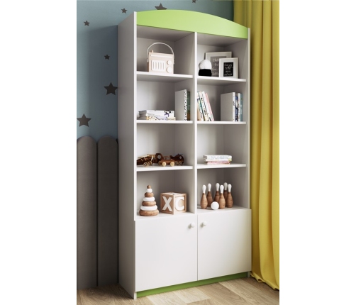 Regał podwójny zamknięty zielony