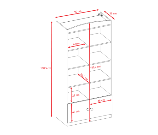 Regał podwójny zamknięty zielony