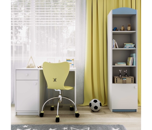 Regał pojedynczy zamknięty niebieski