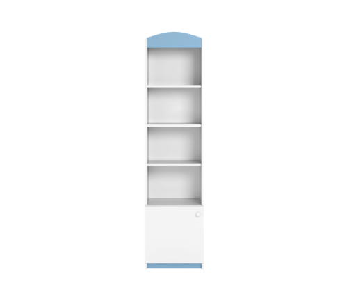 Regał pojedynczy zamknięty niebieski