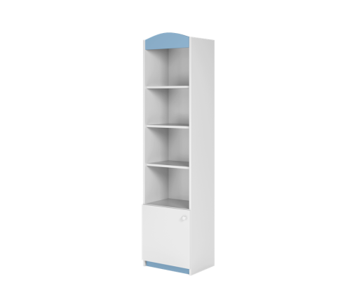 Regał pojedynczy zamknięty niebieski