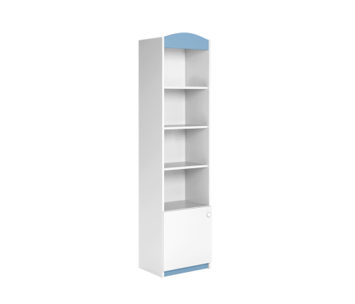 Regał pojedynczy zamknięty niebieski