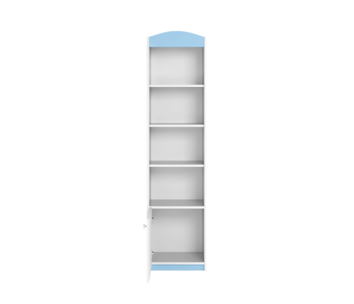 Regał pojedynczy zamknięty niebieski