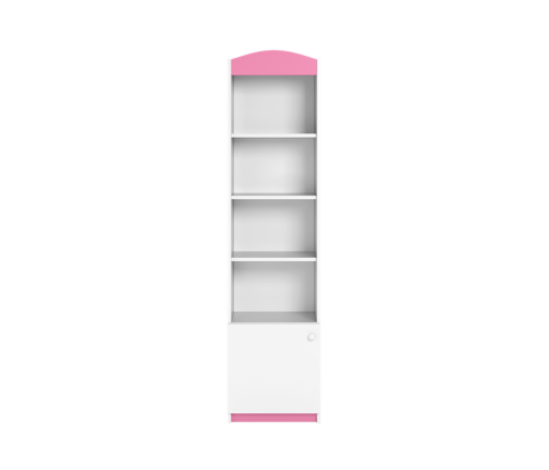 Regał pojedynczy zamknięty różowy