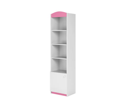 Regał pojedynczy zamknięty różowy