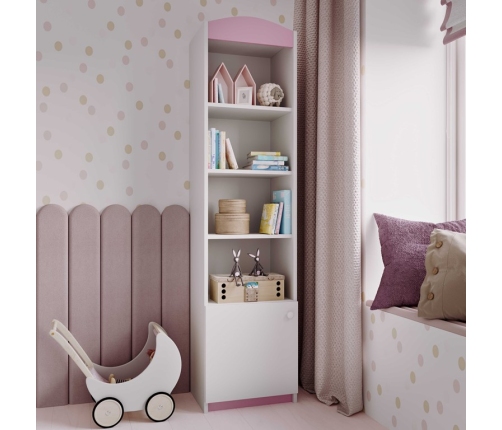 Regał pojedynczy zamknięty różowy