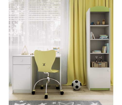 Regał pojedynczy zamknięty zielony