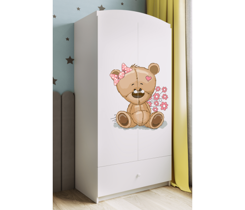 Szafa babydreams biała miś kwiatki