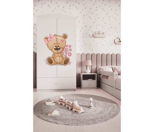 Szafa babydreams biała miś kwiatki