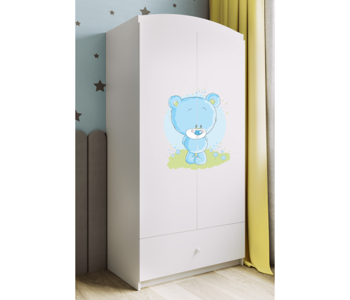 Szafa babydreams biała niebieski miś