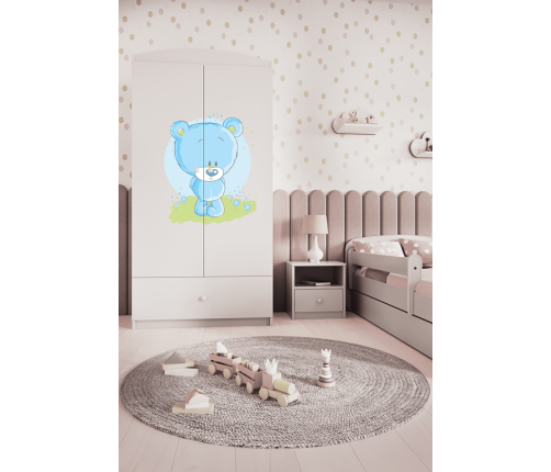 Szafa babydreams biała niebieski miś