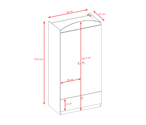 Szafa Babydreams różowa bez wzoru