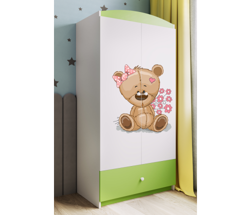 Szafa babydreams zielona miś kwiatki