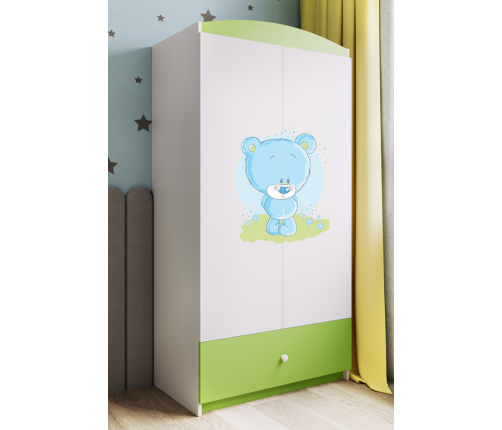 Szafa babydreams zielona niebieski miś
