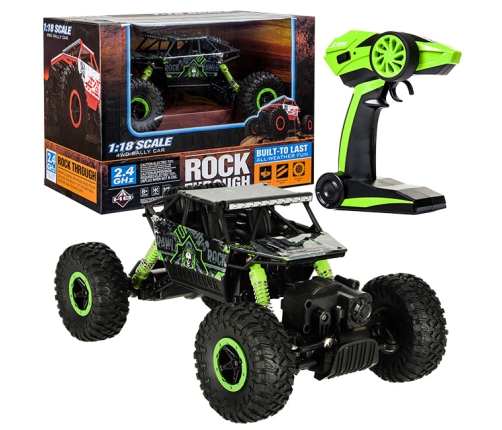 RC auto Rock Crawler HB 2.4GHz 1:18 zaļš