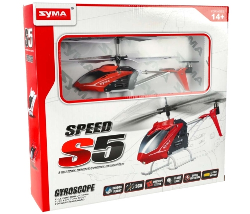 SYMA S5 RC helikopters 3CH sarkans