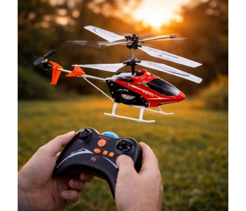 SYMA S5 RC helikopters 3CH sarkans